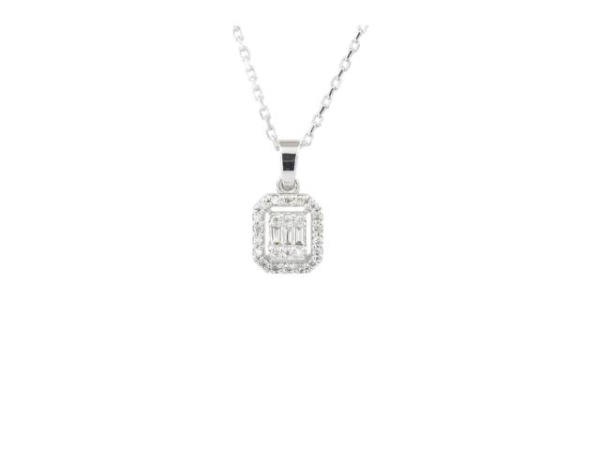 0.16 Karat Baget Pırlanta Kolye - LL00638 - 1