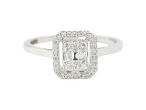 0.20 Karat Baget Pırlanta Yüzük - LZ09151 - KOÇAK DIAMOND