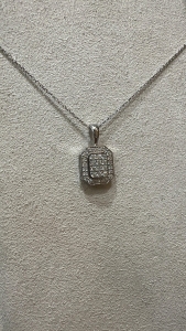 0.24 Karat Baget Pırlanta Kolye - VL03612 - KOÇAK DIAMOND