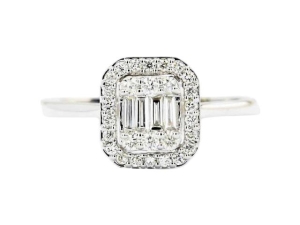 0.28 Karat Baget Pırlanta Yüzük - VZ17119 - KOÇAK DIAMOND