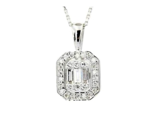 0.33 Karat Baget Pırlanta Kolye - VL03622 - KOÇAK DIAMOND