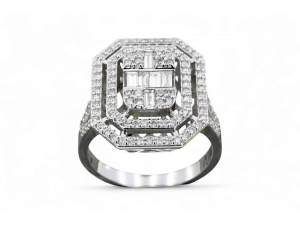 0.75 Karat Baget Pırlanta Yüzük - LZ10005 - KOÇAK DIAMOND