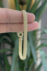 14 Ayar Altın 3 Sıralı Halat Bileklik - bende