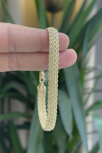 14 Ayar Altın 4 Sıralı Halat Bileklik - bende