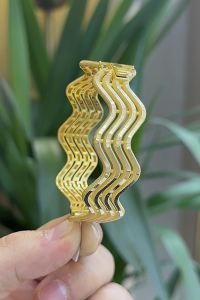 14 Ayar Altın 4 Sıralı Zigzag Ajda Kelepçe - bende