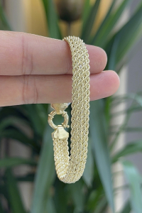 14 Ayar Altın 5 Sıralı Halat Bileklik - bende