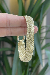 14 Ayar Altın 7 Sıralı Halat Bileklik - bende