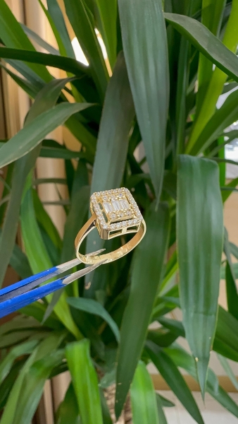 14 Ayar Altın Baget Yüzük - 1