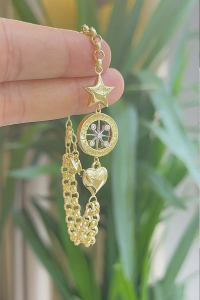 14 Ayar Altın Pusulalı Bileklik - bende