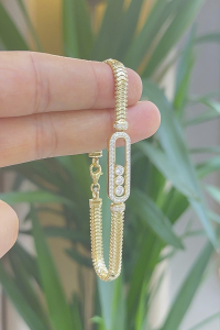 14 Ayar Altın Taşlı Bileklik - bende