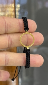 14 Ayar Altın Çeyrek Çerçeveli İpli Bileklik - bende