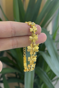 14 Ayar Altın Çiçek Bileklik - bende