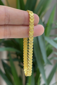 14 Ayar Altın Üçgen Desenli Bileklik - bende