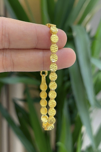 14 Ayar Altın Daire Desenli Bileklik - bende