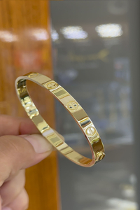 14 Ayar Altın İçi Dolu Vida Kelepçe - bende