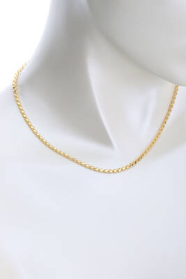 14 Ayar Altın İnce Pullu Zincir - 3