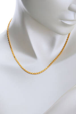 14 Ayar Altın İnce Pullu Zincir - 3