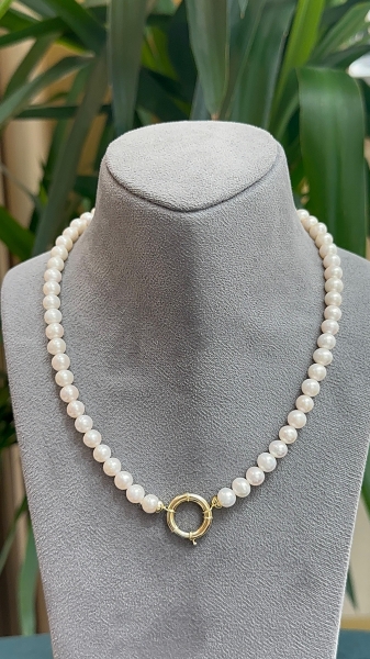 14 Ayar Altın İnci Kolye - 1