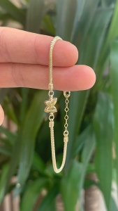 14 Ayar Altın Kelebekli Balıksırtı Bileklik - bende