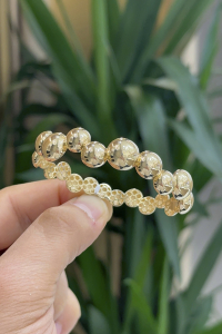 14 Ayar Altın Daire Desenli Kelepçe - bende