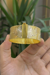 14 Ayar Altın Hasır Modeli Kelepçe - bende