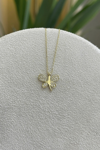 14 Ayar Altın Kelebekli Kolye - bende