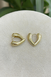 14 Ayar Altın Kalpli Küpe - bende