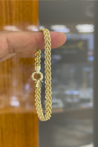 14 Ayar Altın Örgülü Halat Bileklik - bende