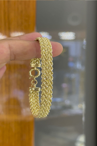 14 Ayar Altın Örgülü Halat Bileklik - bende