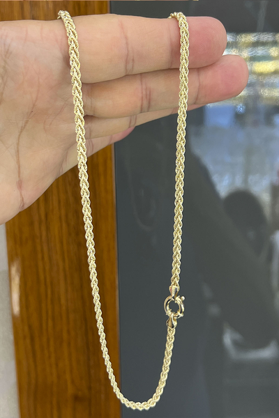 14 Ayar Altın Örgü Halat Zincir - 1