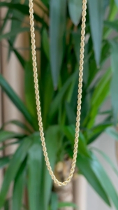 14 Ayar Altın Orta Kalınlık Halat Zincir - bende