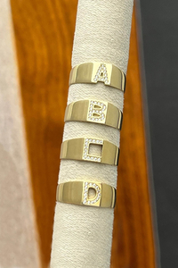 14 Ayar Altın Harfli Yüzük (H Harfi) - bende