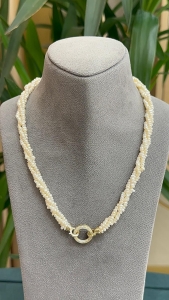 14 Ayar Altın Taşlı Kum İnci Kolye - 2