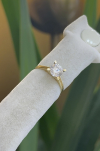 14 Ayar Altın Tektaş Yüzük - bende