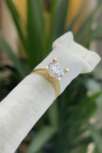 14 Ayar Altın Tektaş Yüzük - bende