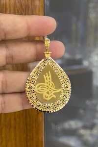 14 Ayar Altın Tuğralı Kolye Ucu - bende