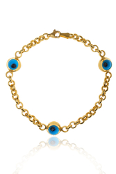 14 Ayar Altın Üç Gözlü Bileklik - bende