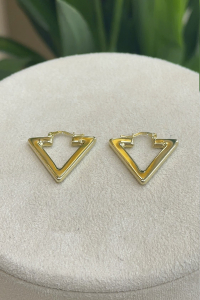 14 Ayar Altın Üçgen Küpe - bende