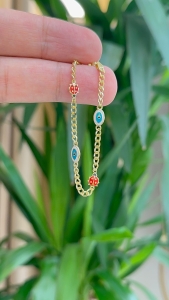 14 Ayar Altın Uğur Böceği Bileklik - bende