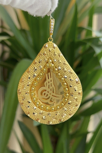 22 Ayar Altın Tuğralı Kolye Ucu - bende