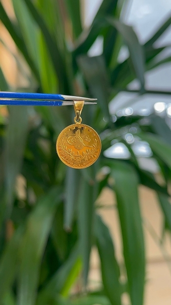 22 Ayar Altın Yarım Reşatlı Kolye Ucu - 1