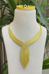 14 Ayar Altın Dorikalı Kalze Kolye Set