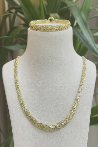 14 Ayar Altın Kraliçe Kolye Set