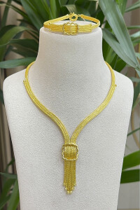 14 Ayar Altın Dorikalı Kalze Kolye Set