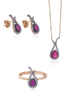 14 Ayar Altın Lale Üçlü Set