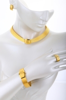 14 Ayar Altın 7 Sıralı Bilezik & 7 Sıralı Gerdanlık Trabzon Hasır Set - 2