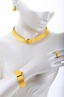 14 Ayar Altın 9 Sıralı Bilezik & 7 Sıralı Gerdanlık Trabzon Hasır Set - 2