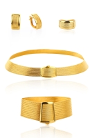 14 Ayar Altın 11 Sıralı Bilezik & 7 Sıralı Gerdanlık Trabzon Hasır Set