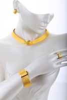 14 Ayar Altın 11 Sıralı Bilezik & 7 Sıralı Gerdanlık Trabzon Hasır Set - 2