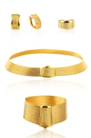 14 Ayar Altın 13 Sıralı Bilezik & 7 Sıralı Gerdanlık Trabzon Hasır Set